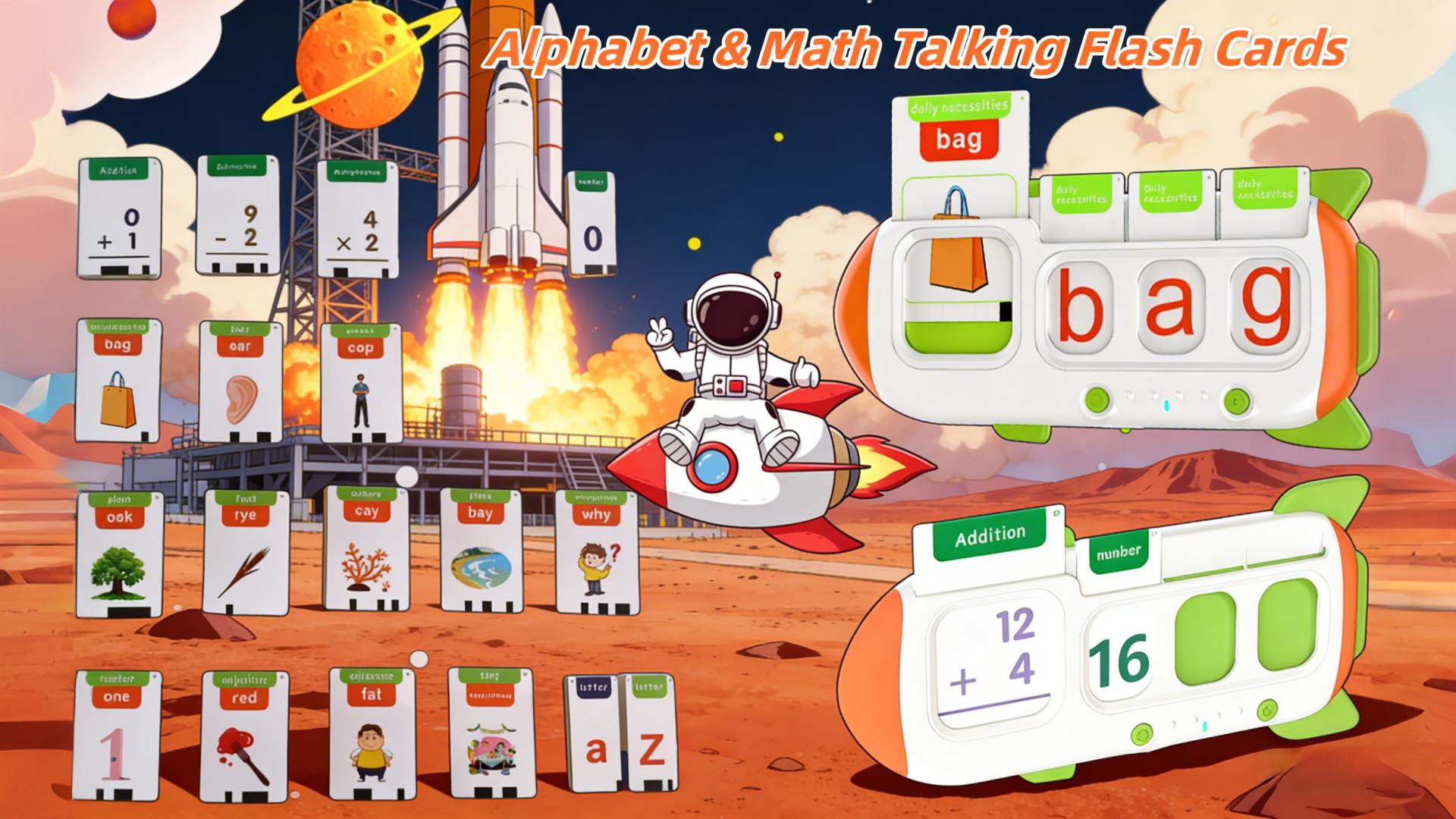 Talking Flash Cards for CVC Word,ABC Learning Toys for Kids Ages 3-6,  Math Games for Kids 4-7 Preschool Kindergarten Gifts for Boys & Girls Autism Sensory Speech Therapy Toys