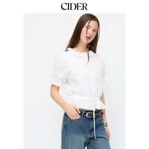 Cider Cotton-blend Puff Sleeve Lace Trim Broderie Anglaise Oversized Blouse SummerWins SummerFinds