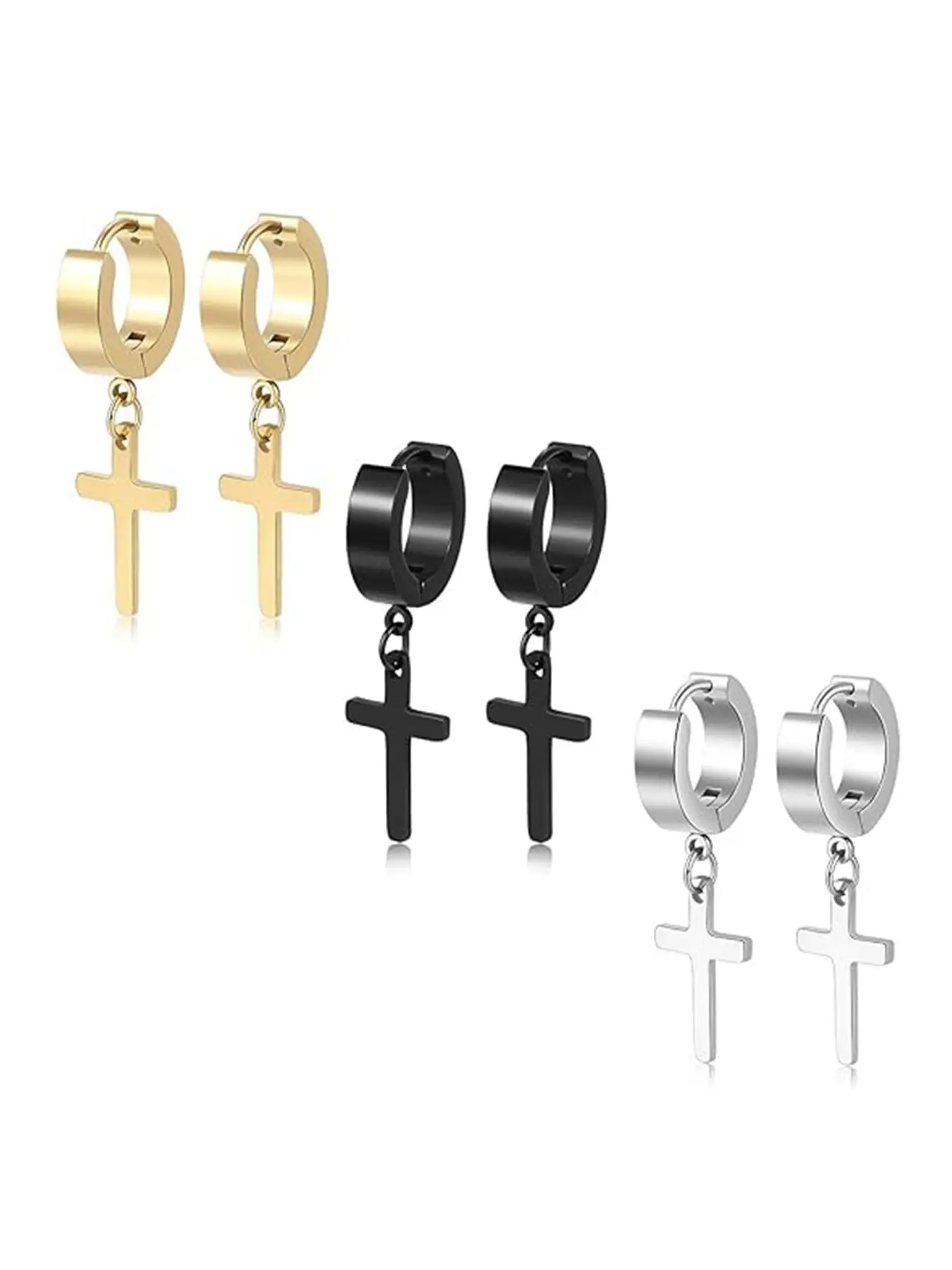 Fashionable Stainless Steel Dangle Earrings for Men and Women, Perfect Jewelry Gift, Stylish Accessory for Any