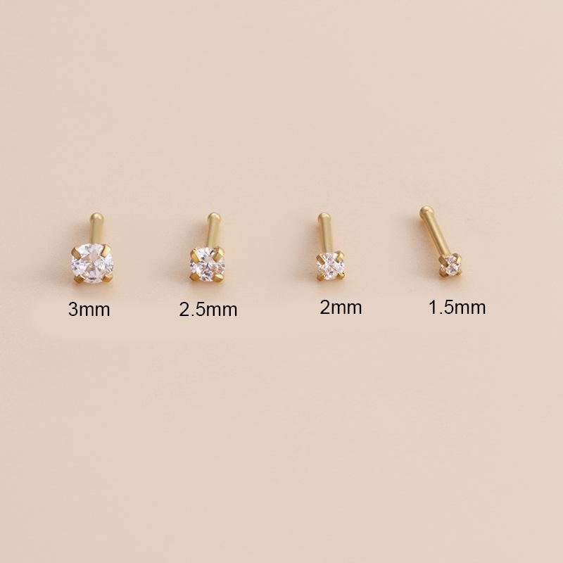 16Pcs 20G 316L Stainless Steel 4-Prong CZ Nose Ring Set, Straight/L/Screw Nose Studs, Hypoallergenic Nose Piercing Jewelry for Women Men