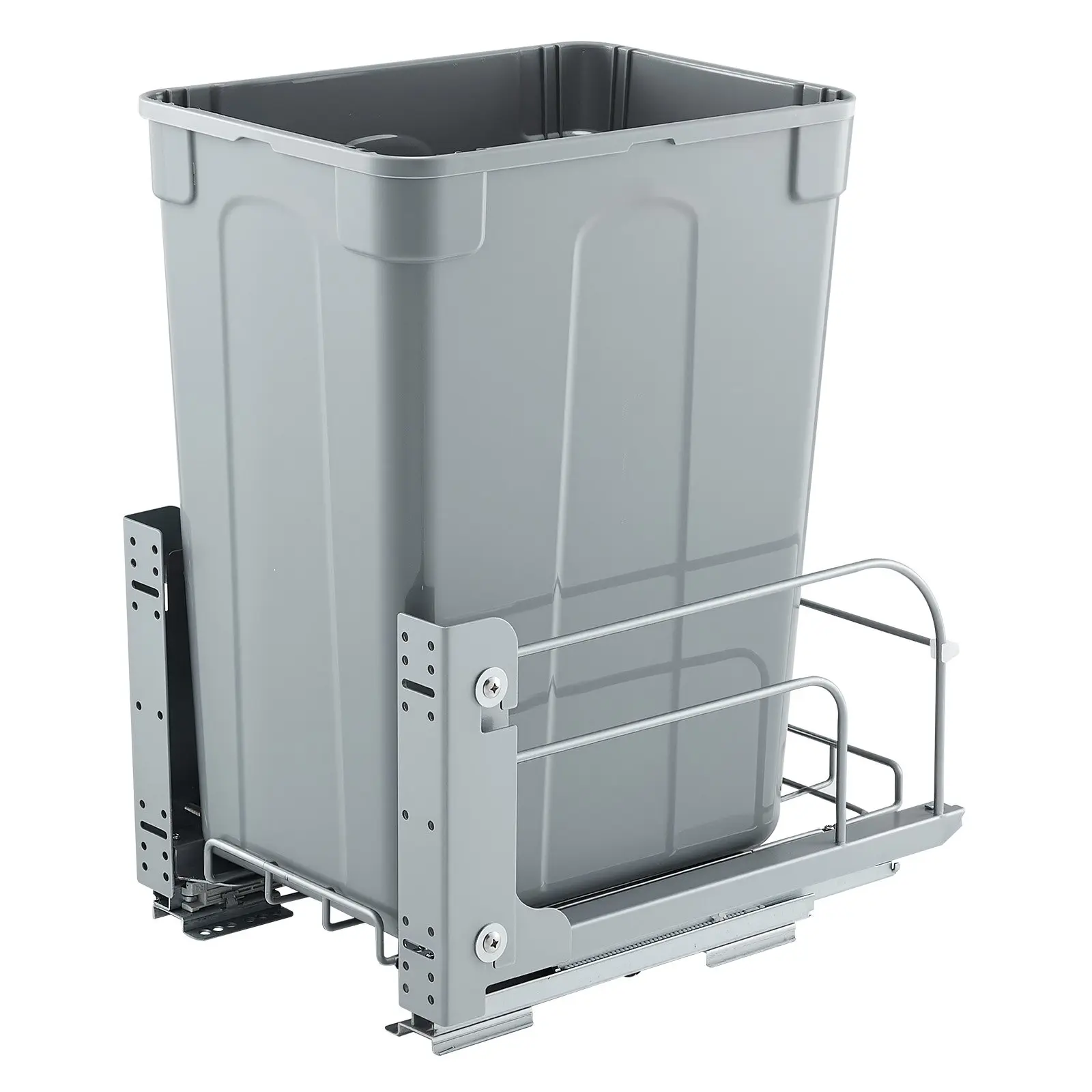 VEVOR Functional Undermount Pullout Trash Can, 35 QT Soft-Close Kitchen Cabinet Waste Storage Bin, Heavy-Duty Metal Sliding System with Door Kit for Under Counter Sink