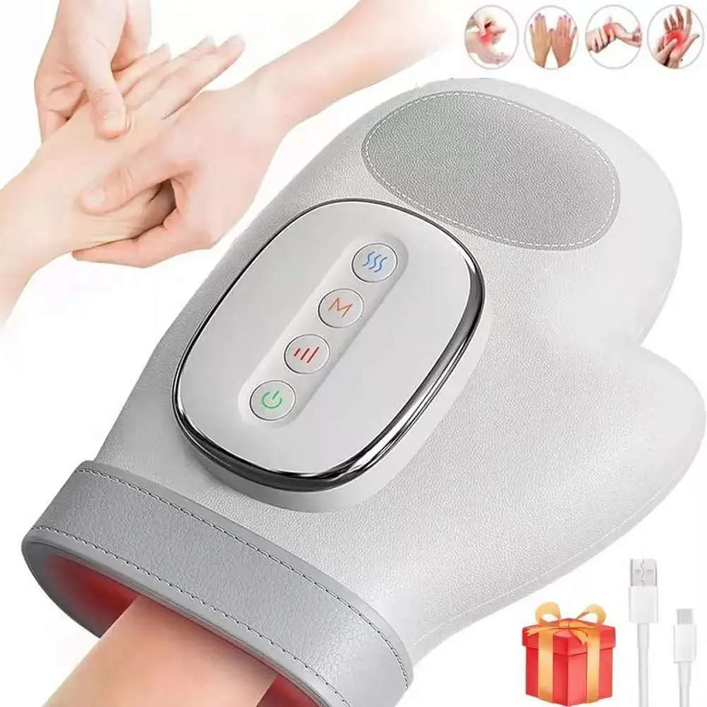 Hand Massage Device with Heat Therapy and Pressure Massage, Relieves Joint Pain, 3D Stereoscopic Pressure, Ideal for Office Workers and Gamers
