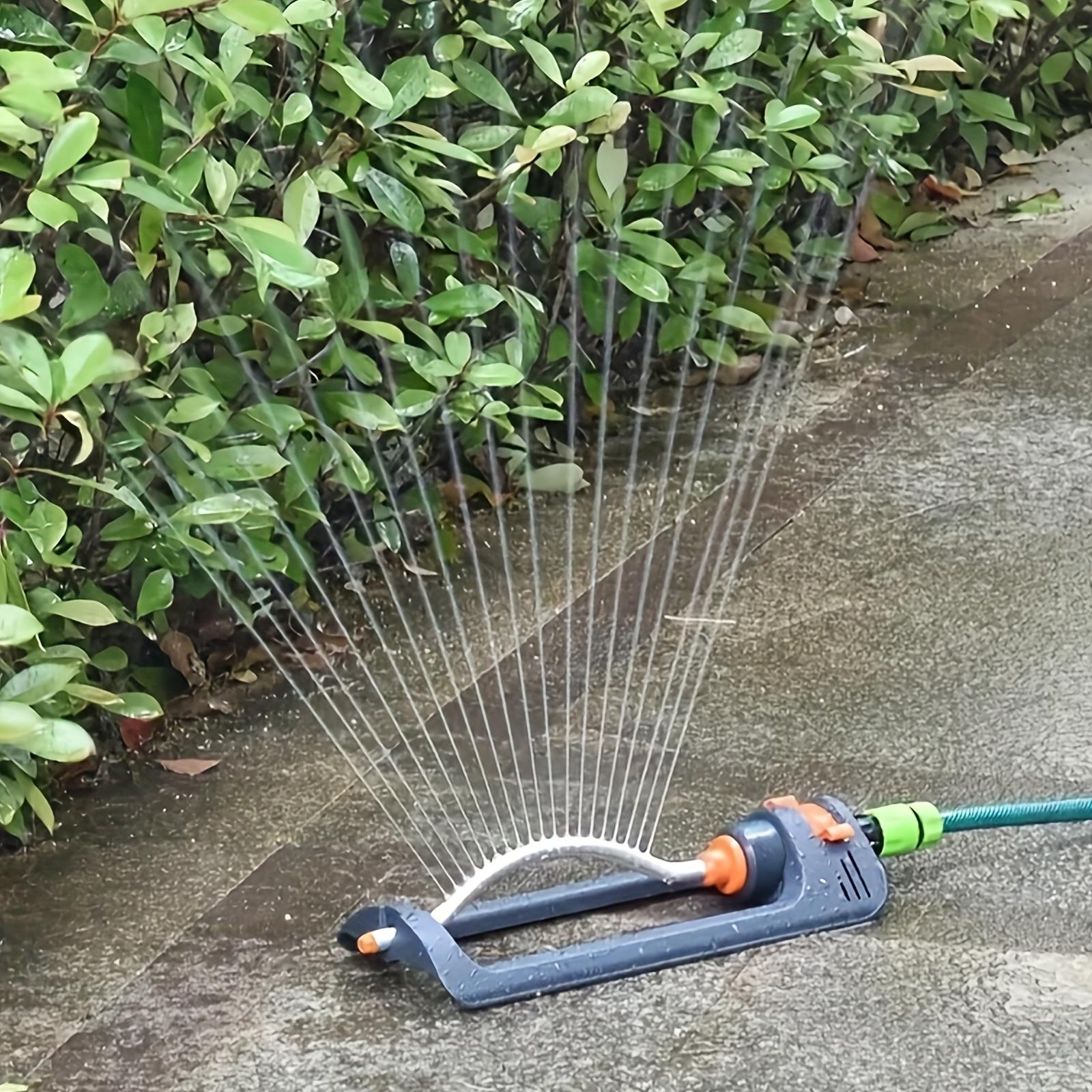 Automatic Oscillating Sprinkler with 19 Hole Adjustable Watering System – Lawn and Garden Sprinkler with Universal Hose Connector, Even Coverage for Yard, Patio, Grass, Durable Plastic, No Battery Required, Easy Setup Outdoor Watering Tool