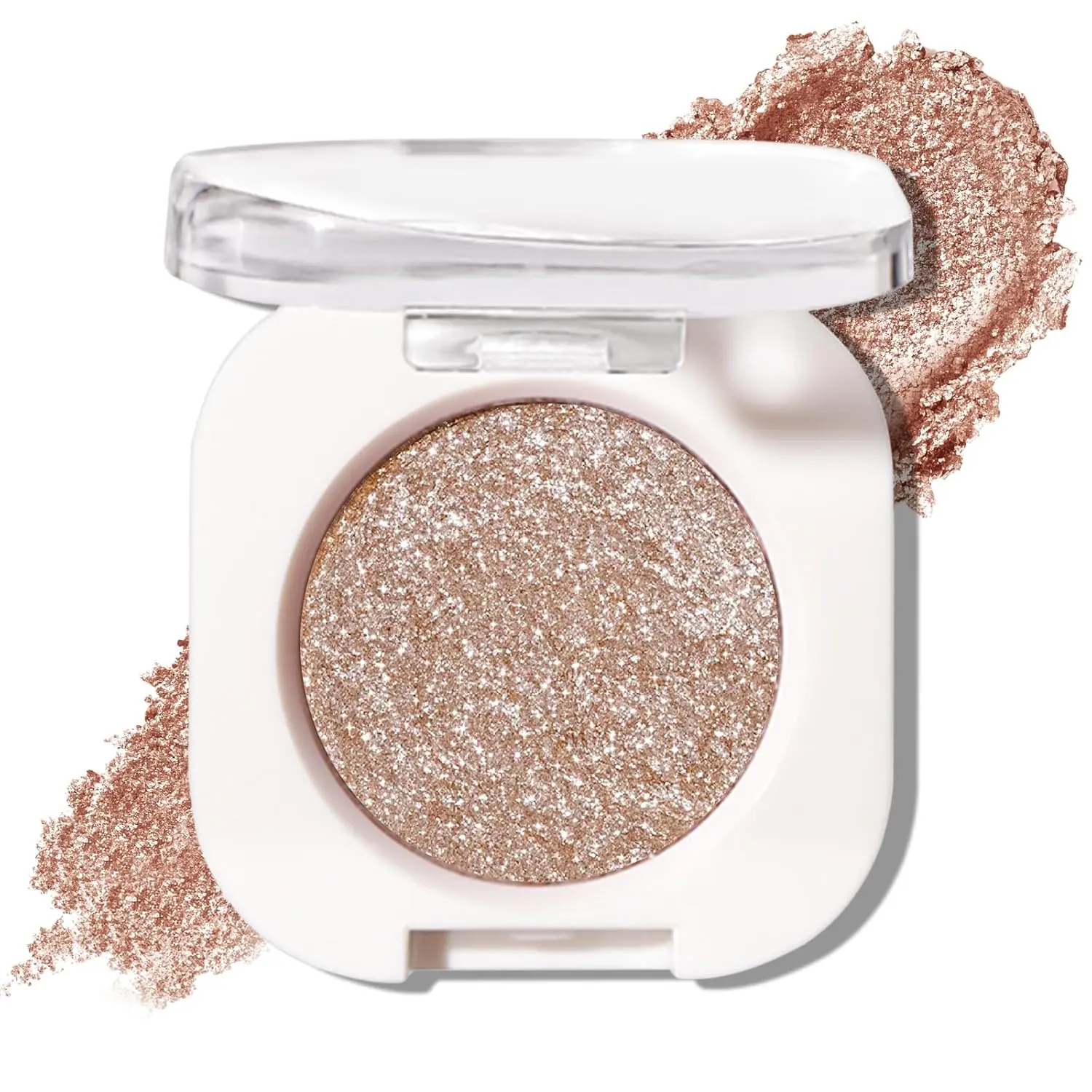 Single Glitter Eyeshadow, Moonstone 9# Champagne Shimmer, High Pigment, Long Lasting & Blendable Ultra-fine Lightweight Powder Cosmetic, Makeup Products, Champagne Glow, 9#Moonstone, High Pigment Density, #06 Milk Tea, #07 Mocha