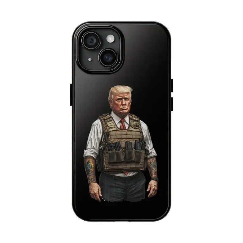 Trump MAGA Tough Phone Case Patriotic Leader Portrait Design Durable 2 Piece Protective Cover Designed for iPhone 11-17 Pro Max/Plus & Samsung Galaxy S23-S25