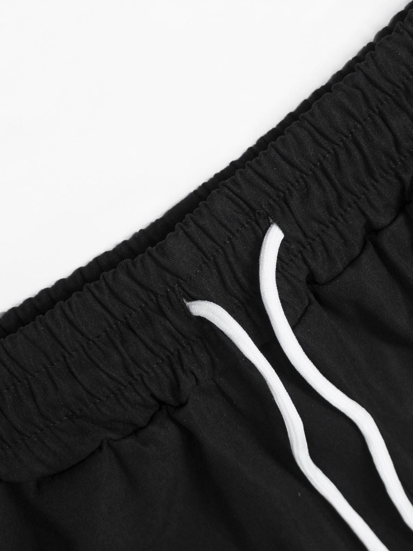 Men's Solid Drawstring Waist Pants, Street Fashion Pocket Straight Leg Pants for Daily Wear, Men Streetwear Pants, Casual Menswear, Men's All Seasons Bottoms, Summer Clothes 2025