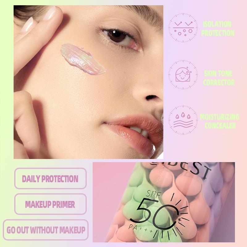 Isolation Cream Three Colors Protection, Even Skin Tone Makeup Base Brightening Primer Concealer, Isolation Cream for Flawless Look, Daily Makeup