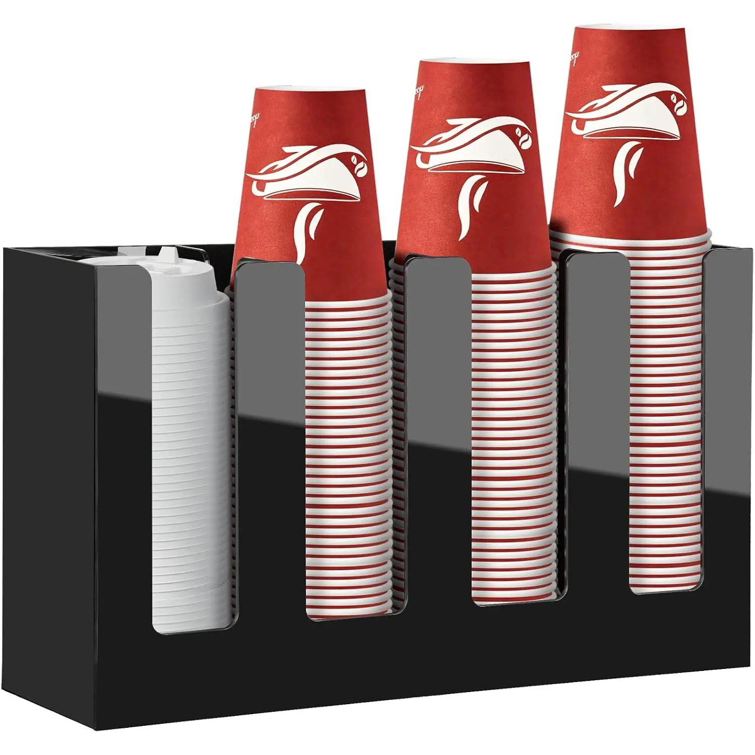 Coffee Cup Dispenser, Cup and Lid Organizer fits 5 to 16 oz Disposable Cups