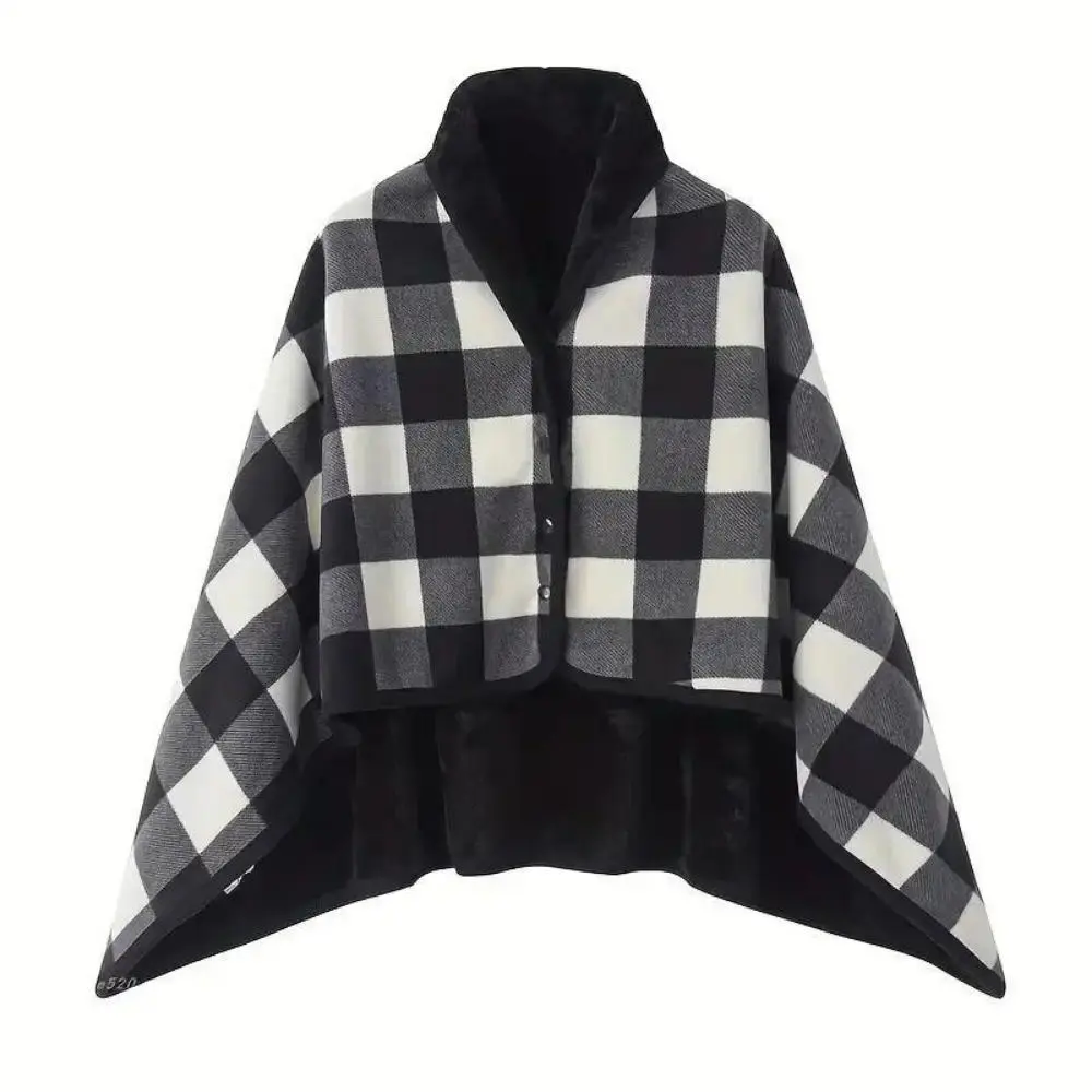 Wearable Polar Fleece Shawl with Button Closure - Soft Plush Sleeveless Cape, Cozy Blanket Throw, Multifunctional Blanket, Cold-Weather Body Warmer, Contemporary Look Fashion Accessory for Home/Office, Indoor/Outdoor Use, Cold Weather Outfit, Home/Office/