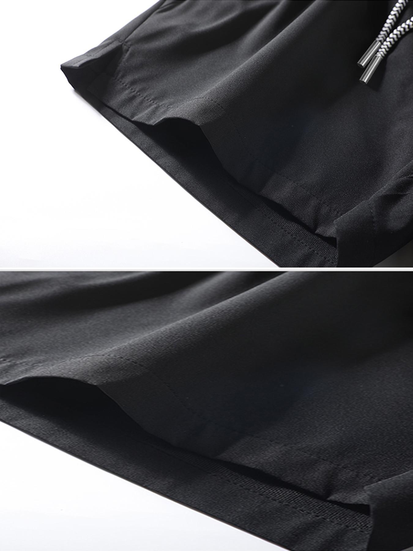 Men's Solid Color Zipper Pocket Shorts, Breathable Comfortable Shorts, Casual Men's Shorts for Beach Vacation