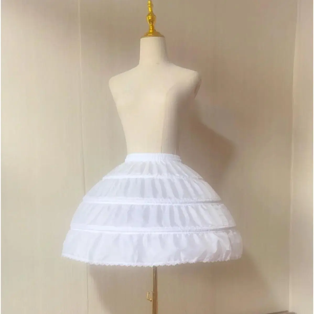 Women's Bubble Hem Petticoat 3 Hoop Cages Tulle for Princess Ballgowns