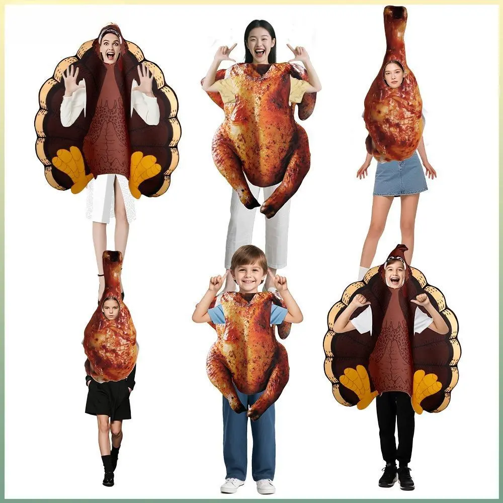 Funny Food Look Full Body Roasted Turkey Cosplay Costume for Women - Halloween, Thanksgiving Performance Party Disguise Outfit