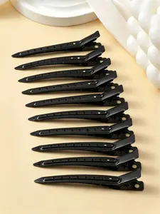 10Pcs black Non-Slip Metal Duck Bill Hair Clips, Duckbill Clips, No Damage Sectioning Tool  Multi-Purpose Styling Tool for Hair Dye,for Hair Extensions Dyeing Bangs Makeup All Seasons