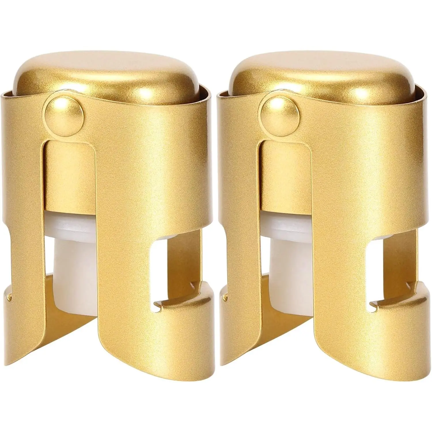 Champagne Stoppers Stainless Steel, Prosecco Sparkling  Bottle Stopper with  Sealing Plug, Leak proof Keep   Champagne Cork & Saver (, 2 Pack)
