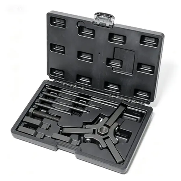3-Jaw Puller Harmonic Damper Pulley Removal Tool - High Hardness Upgraded Extractor Kit with 3 Thicker Jaws, Black Antioxidant Layer, Extended Service Life for Cadillac, GM, Chevy Trucks Vehicles