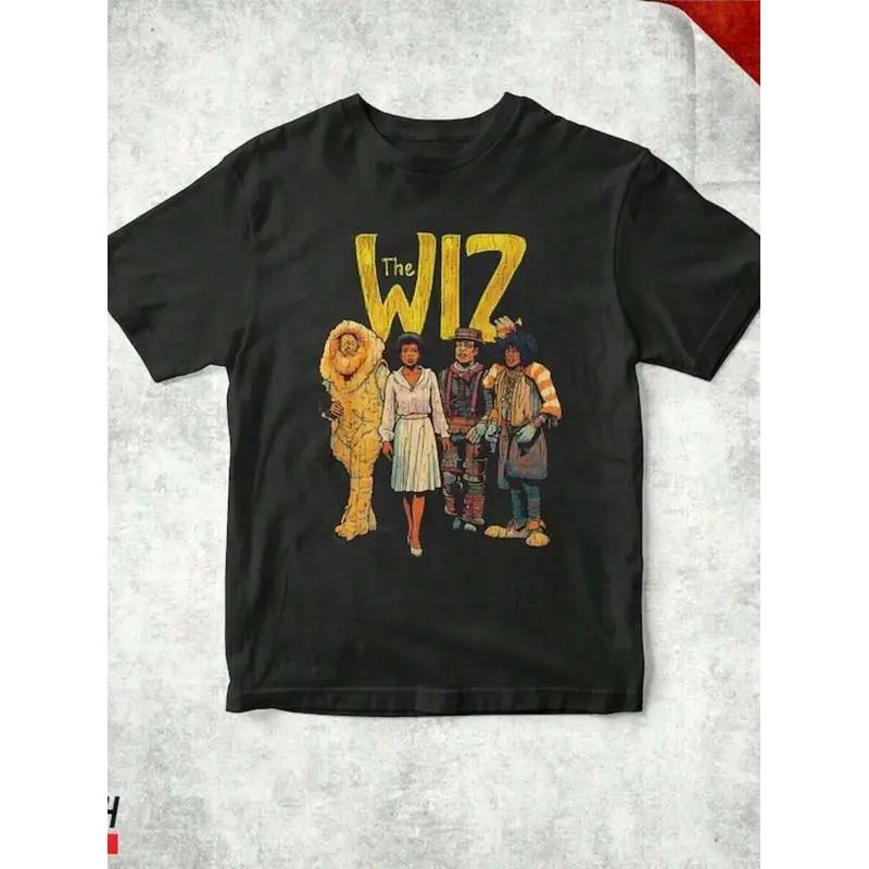 Vintage Retro The Wiz 70s Unisex Short-Sleeve Round Neck Casual T-Shirt, Machine-Washable Sports Top for Summer Outings, Shortsleeve, Tshirt