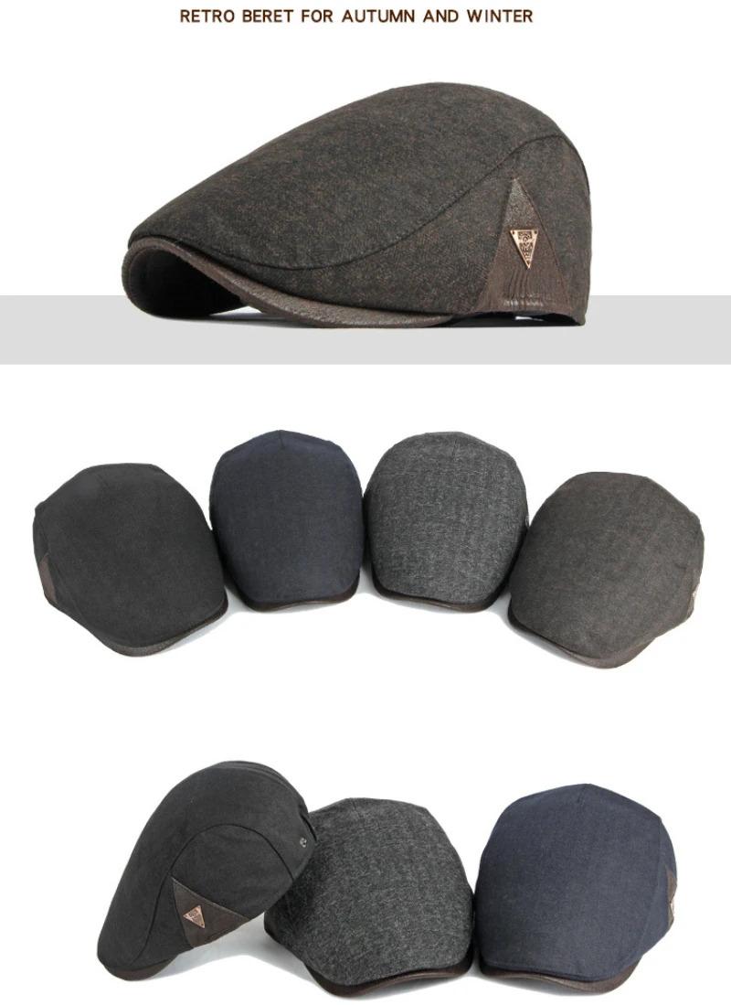 HT3963 Berets 2023 New Beret Cap Men Women Autumn Winter Hat Male Female   Flat Cap Vintage Artist Painter Beret Hat