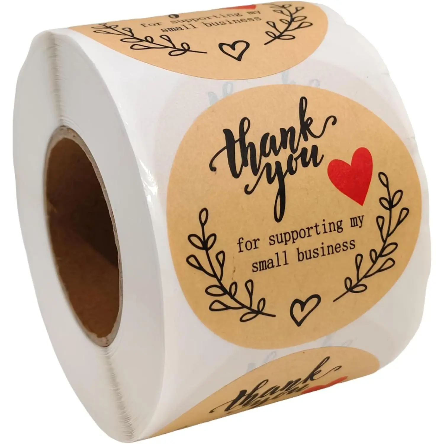 500 count of  Paper Adhesive Labels in  roll, 2-inch Thank You for Supporting My Small Business. The Stickers are  for Packaging, envelopes, Cards, Boxes, and cans