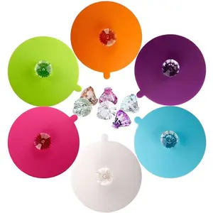 Creative Mug Cover [Set of 6] Anti-dust, Airtight Seal, Food Grade Silicone Hot Cup Lids