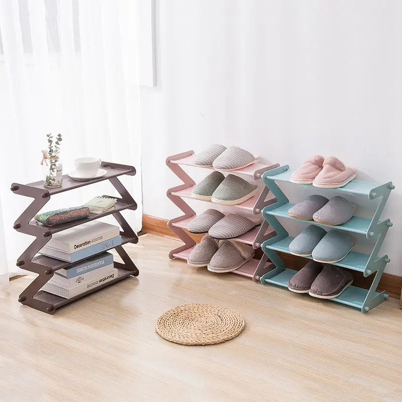 Rectangle Assemblable Small Shoe Rack Organizer - Organizer Storage for Closet, Under Bed Use, Small Spaces - Holds 8-12 Pairs, Closet Storage