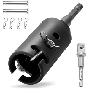 1 Inch Trailer Jack Drill Adapter with Two 1/2 Inch Socket Adapter Bit,Heavy Duty Cr-Mo Steel, Replace The Trailer Jack Handle