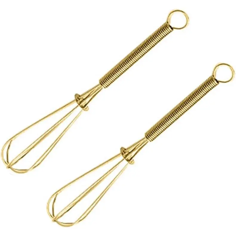 Stainless Steel Mini Whisk Set of 2, Small Wire Hand Whisks, Kitchen Cookware for Cooking, Whisking, Blending, Beating, 5/7/8/10 inch
