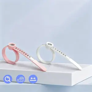 2026 New 2/4 Counts Ring Sizer Measuring Tool, USA Size 1-17 Reusable Finger Gauge with Magnified Glass, Professional Jewelry Ring Sizing Accessory