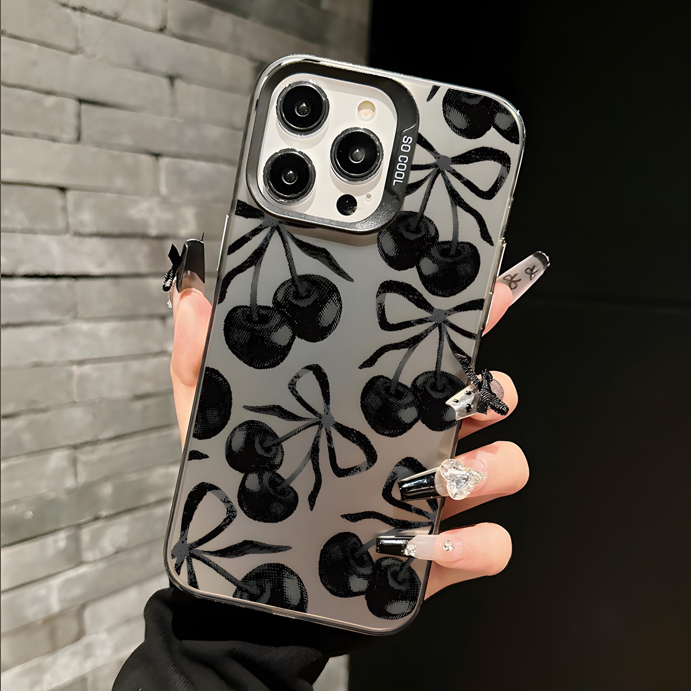 Cherry Pattern Phone Case, Decorative Phone Protector Cover, Casing, Smartphone Phone Accessories Compatible with iPhone 11 12 13 14 15 16 Pro Max