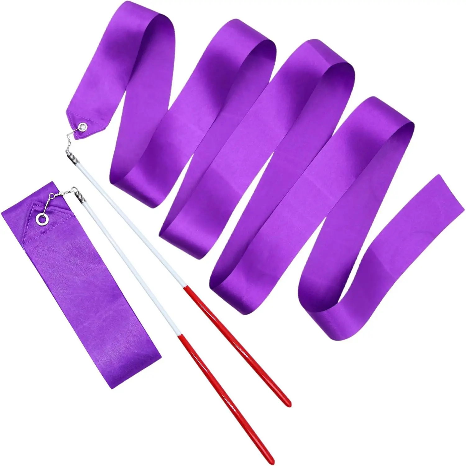 2pcs 78.7in Rhythmic Dance Ribbons with Wands, Twirling Streamers for Artistic Dancing & Gymnastics Training, Home Supplies Accessory