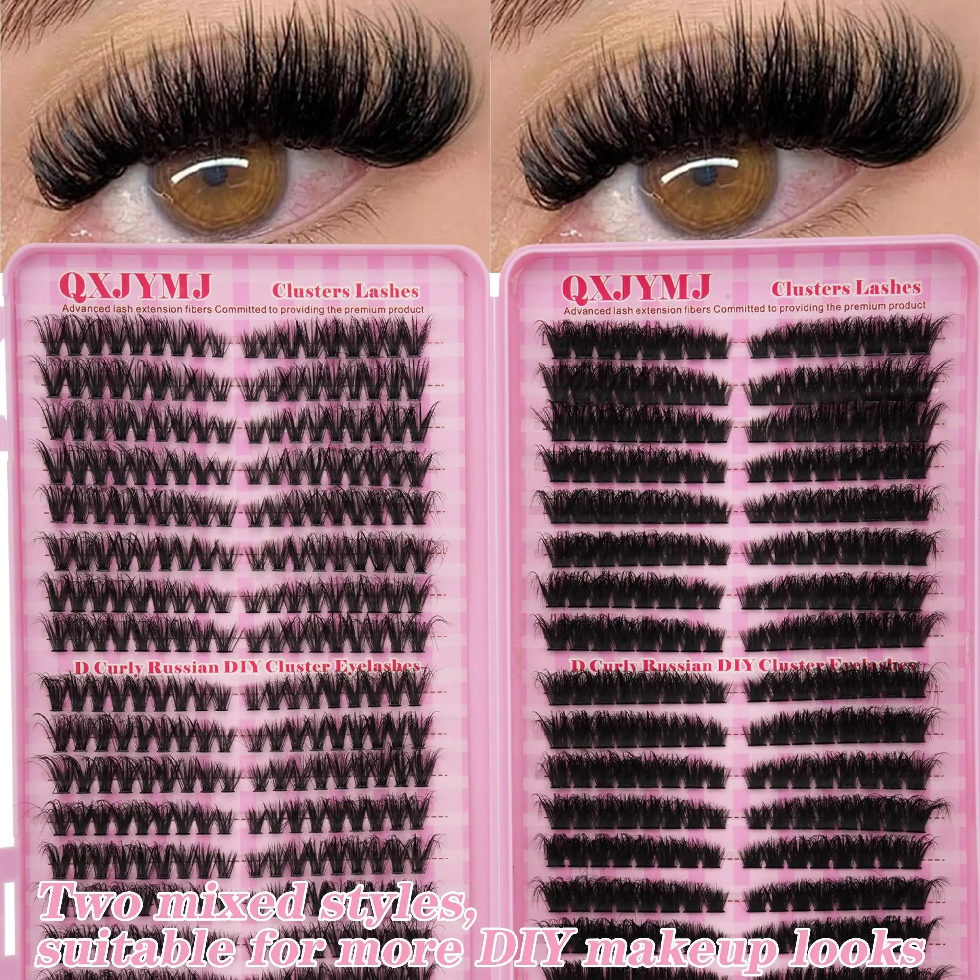 32-Row Elegant False Eyelashes Set, Eyelash Extension, 60D+100D Mixed Styles, DIY Makeup Kit, Natural Voluminous Lashes, Beginner Friendly, Versatile Use, Volume Lashes Clusters
