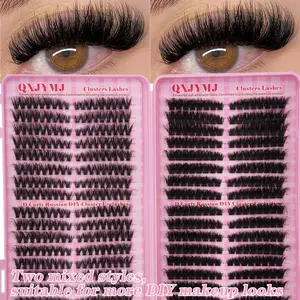 32-Row Elegant False Eyelashes Set, Eyelash Extension, 60D+100D Mixed Styles, DIY Makeup Kit, Natural Voluminous Lashes, Beginner Friendly, Versatile Use, Volume Lashes Clusters