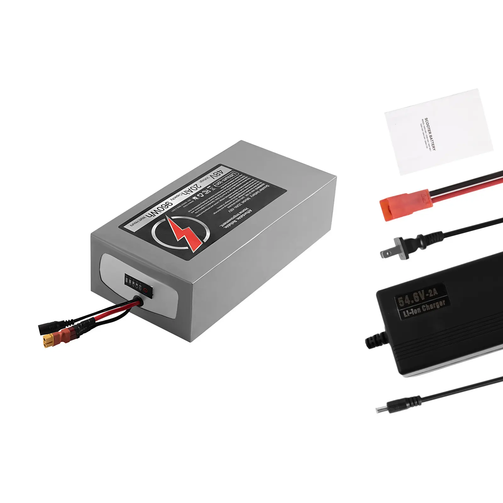 48v Electric Scooter Battery, 4800W Motor Power, 48V Nominal Voltage, Versatile Application, Smart 30A BMS Protection