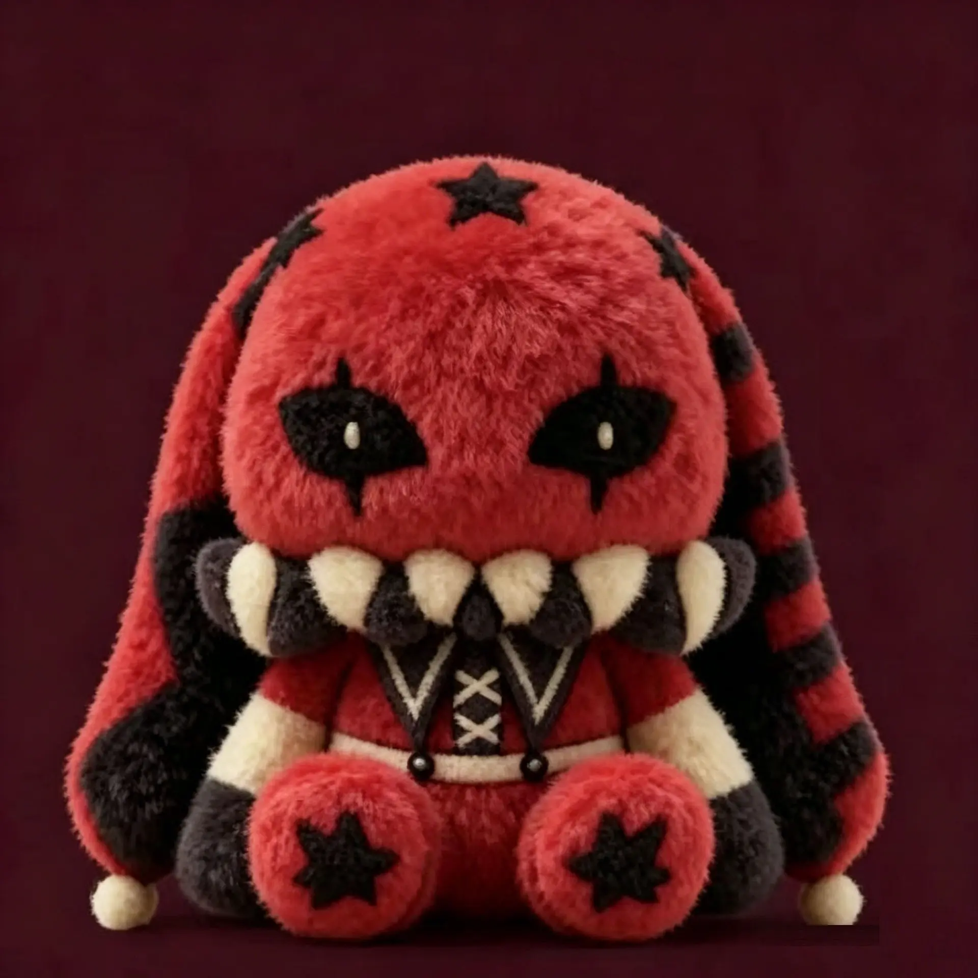 The Freak Circus Pierrot Rabbit Plush Doll - Fan-Made Cute Stuffed Animal, Bunny Stuffy, Kawaii Stuffed Animal, Soft Collectible, Huggable Toy