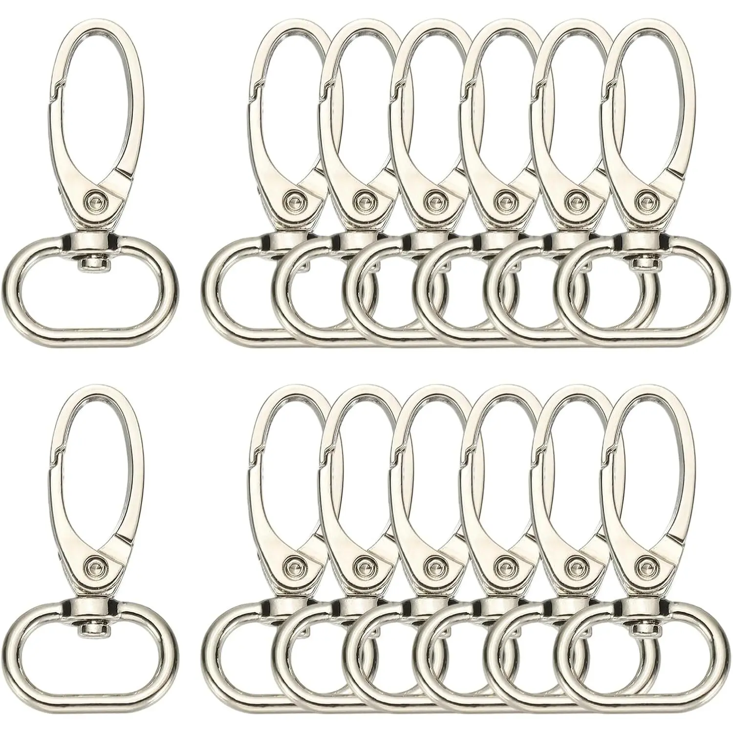 14 count Swivel Clasps Hook, 4/5 Inch D Ring Lobster Claw Clasps Trigger Snap Hooks Metal  Clips for DIY Purse  Making,