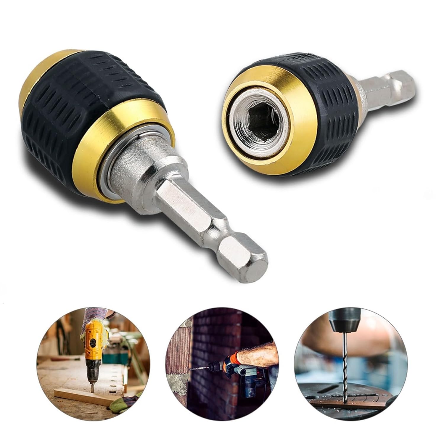 Generic Drill Socket Adapter - Threaded Drill Bit Adapter for Ratchet Extension & Impact Driver