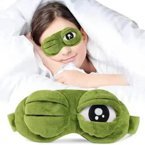 3D Frog Sleep Mask for Adults, Cute Cartoon Plush Polyester Night Mask with 3 Funny Expressions, Lightweight & Light Blocking for Travel Calming Eyemask Eye Mask For Sleeping
