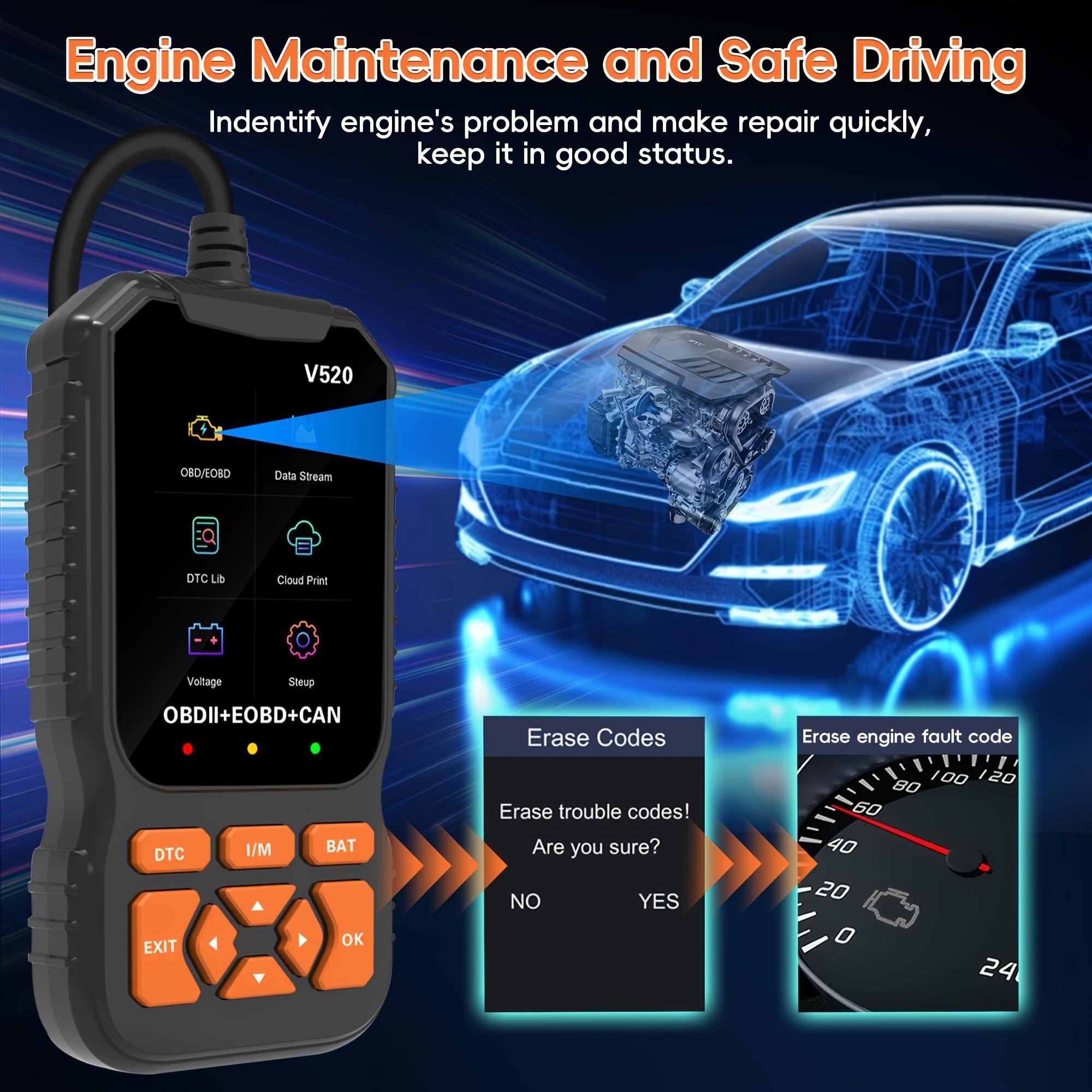 2026 Advanced OBDII/EOBD Car Diagnostic Scanner, Complete OBD2 Functions, Enhanced Engine Fault Code Reading and Reset, Fast OBD2 Fault Code Reader, Real-time Data Stream, 35901 DTC Library, with Battery Voltage Check, Fault Code Reset, Vehicle Maintenanc