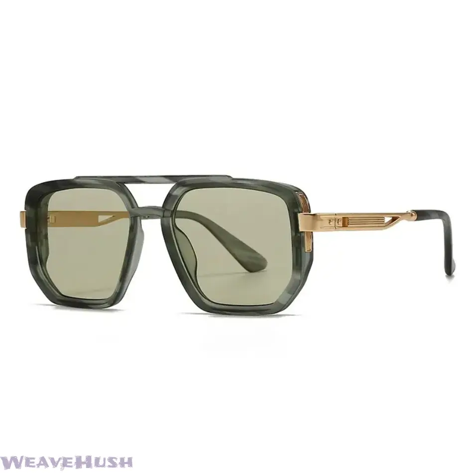 Classic Aviator Sunglasses, Unisex Double Bridge Style, Lightweight Full Rim Metal Frame with Gold Trim and Gradient Lenses, All Seasons, C1 Black Gray Gunmetal Accessories