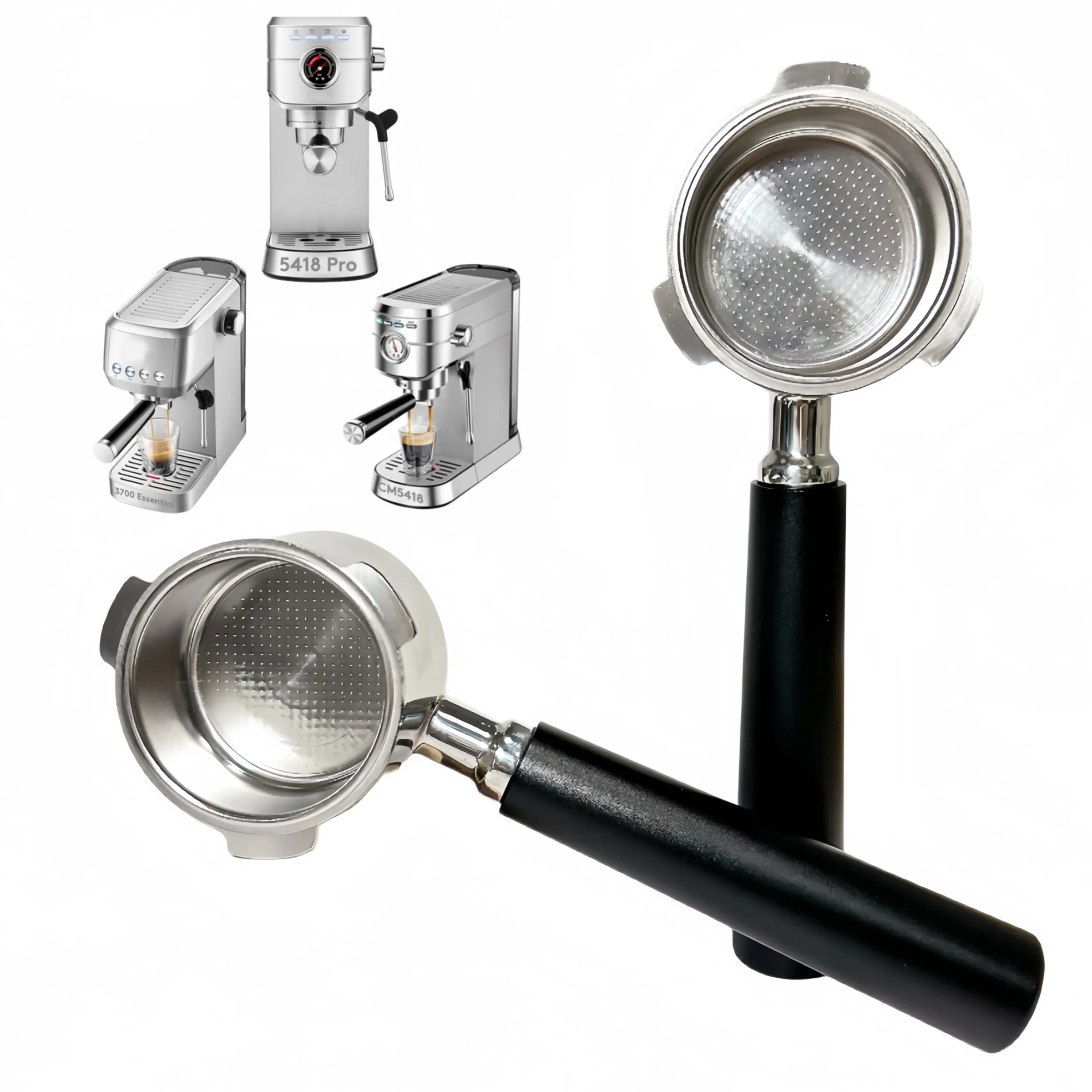 1pc 51mm Bottomless Portafilter 3 Ears Compatible with CASABREWS CM5418 and 3700 Series | with Stainless Steel Coffee Filter Basket