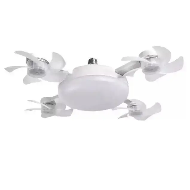 2026 New E27 Socket Ceiling Fan Light - 2-in-1 Silent LED Fan with Remote Control, Energy-Saving Cooling & Lighting Combo for Home Bedroom
