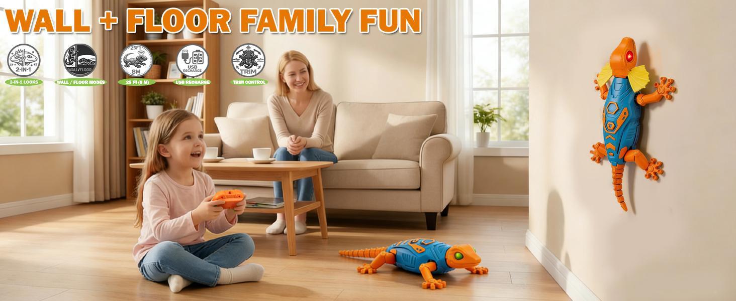 Remote Control Wall Climbing Gecko: Gravity Defying RC Lizard Toy for Kids - Type-C Rechargeable, 30-Min Playtime Realistic S-Shaped Walking Prank Animal for Boys Age 4-12 Birthday Gift (Orange) Remote Control Wall Climbing Gecko: Gravity Defying RC Lizard Toy for Kids - Type-C Rechargeable, 30-Min Playtime Realistic S-Shaped Walking Prank Animal for Boys Age 4-12 Birthday Gift (Orange)