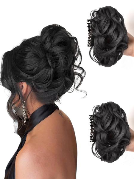 Women's Curly Hair Bun Clip-In Wig, Synthetic Extensions, Short Synthetic Hairpiece for Women & Girls, Perfect for Daily Use & Parties