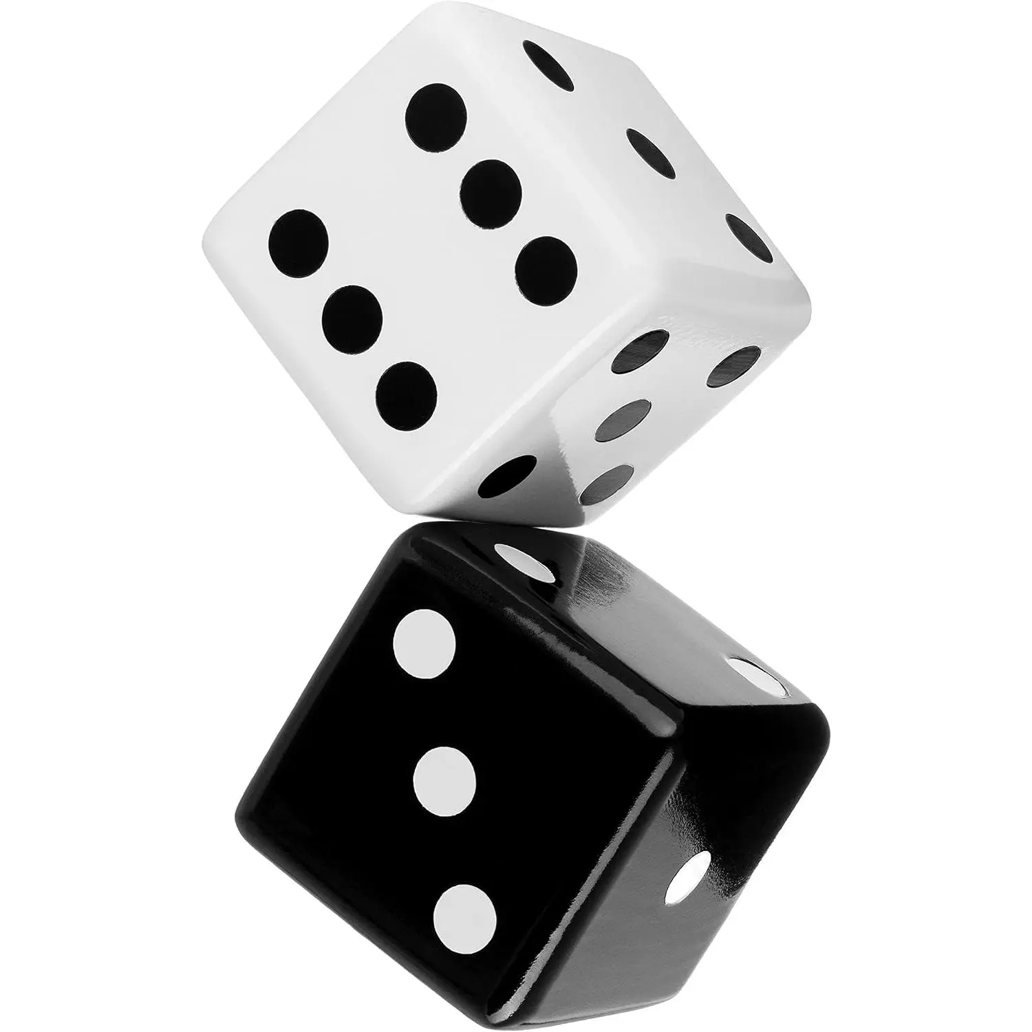 Jumbo Decorative Dice Set of 2, Large Black and White Dice for Home Decor, Game Room Decor, Coffee Table Decor, Casino Theme Decorations, Shelf and Mantel Centerpieces