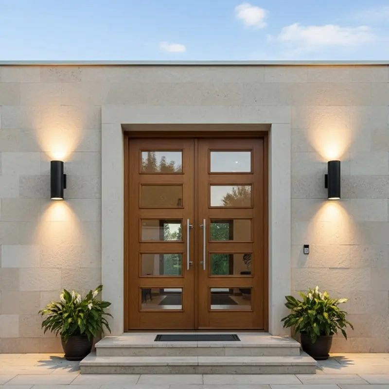 Outdoor Waterproof Single/dual Head Wall Light, Modern Minimalist Cylindrical Design, Durable Easy-To-Clean Exterior Decor Lighting, Outdoor Porch Light