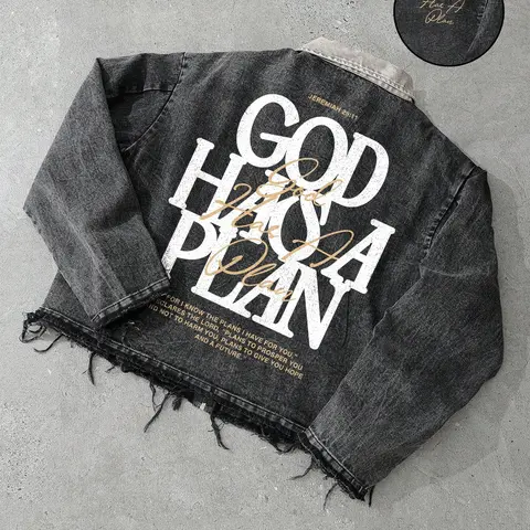 Men's Spring & Summer American Style Short Denim Jacket, Back Letter Print, 100% Cotton, Frayed Hem Streetwear