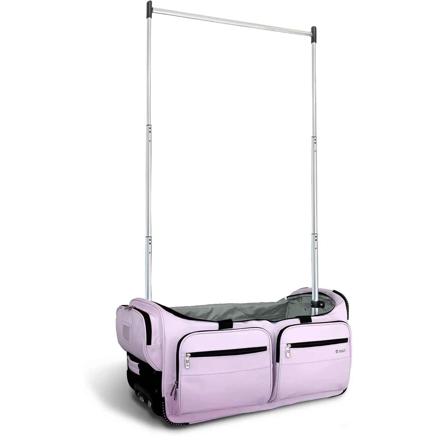 Dance Bag with Garment Rack, 28 Inch Rolling Duffel, Ideal for Competitions & Travel, Water-resistant/Wipe-clean Fabric, Lightweight  Rack, Wheeled Upright Luggage, Lavender