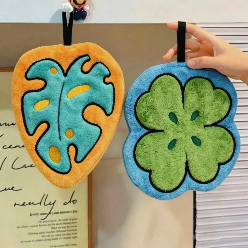 Leaf Hand Towels Absorbent Towels for Hands Handkerchief Kitchen Hanging Towels Kitchen Accessories Bathroom Towels