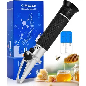 Honey Refractometer with ATC for Moisture Brix and Baume Testing, Ideal for Honey Maple Syrup Molasses Fruit Jam
