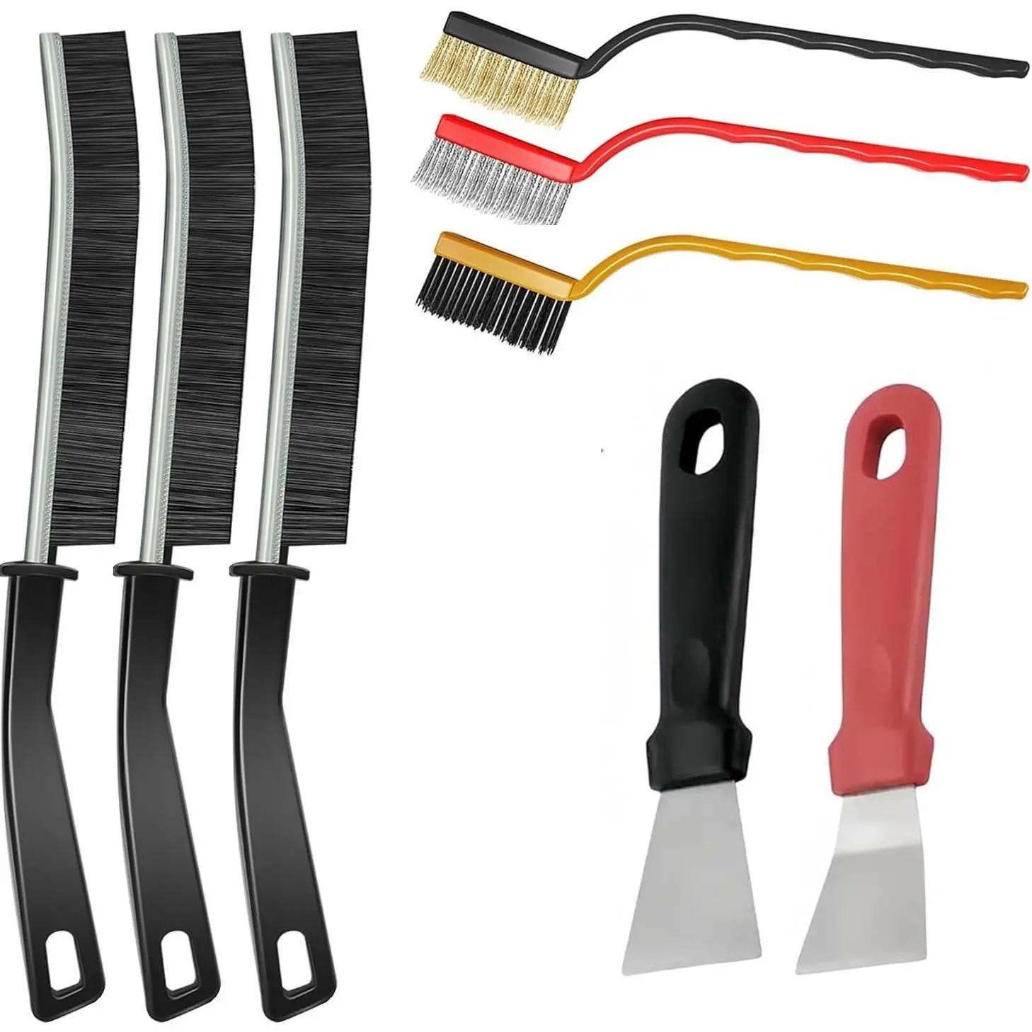 8Pcs Crevice Cleaning Brush Set, Multi-Purpose Hard Bristle Small Brushes for Deep Cleaning, Grout, Sink, Teapot, Bottle, Blender, Corner & Tight Spaces, Household Cleaning for Kitchen & Bathroom