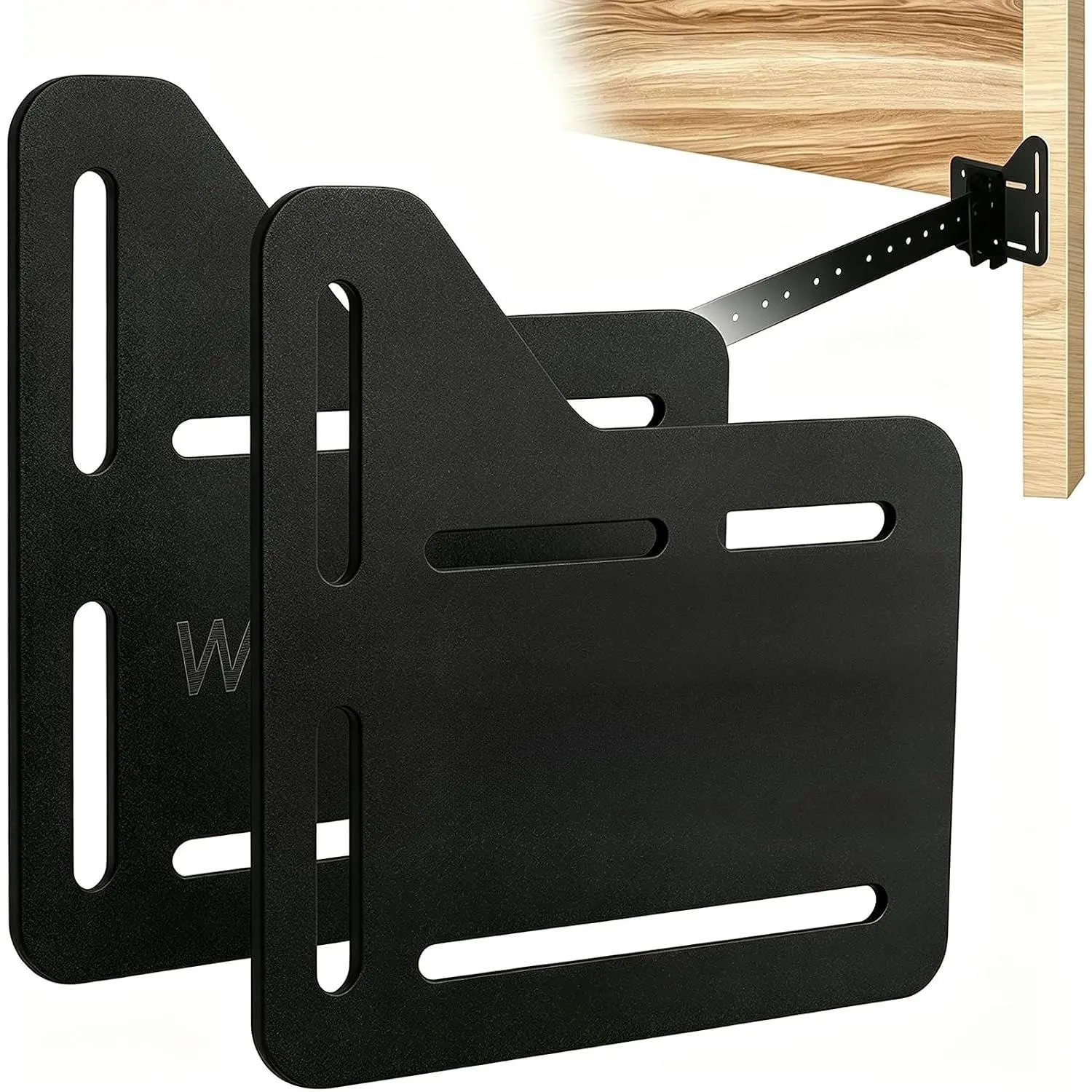 2 count Bed Frame Adapter for Headboard Conversion, Adjustable Bed Frame Adapter Connector, Headboard Attachment Bracket for Full to  Bed Modification, Black